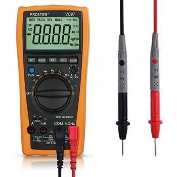Multímetro Digital, Proster 3999 3 3/4 LCD Escala Automática Multi Medidor de Capacitancia con Resistencia DC / AC Voltaje de Corriente del Transistor del Diodo de Continuidad