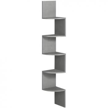 Estantería de esquina de 5 niveles en madera, solución práctica y elegante para organizar tu cocina, dormitorio, sala de estar y estudio