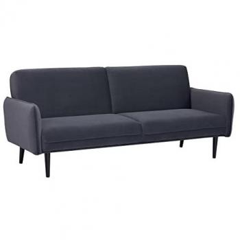 Sofá cama Daria 3 plazas - Terciopelo gris oscuro - Atmosphera