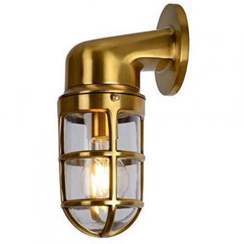 Aplique de Exterior Dudley, Saliente en la Parte Inferior, Latón Mate IP44