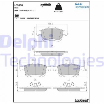 Pastillas de freno DELPHI LP3858