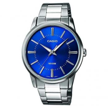 Reloj Casio Collection MTP-1303PD-2AVEF para Hombre, Caja de Acero Inoxidable, Correa Metálica, Esfera Azul, Analógico