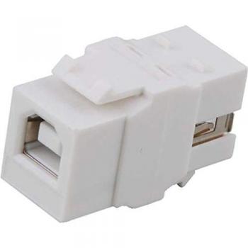 Adaptador USB 2.0 Snap-In hembra A a hembra B negro