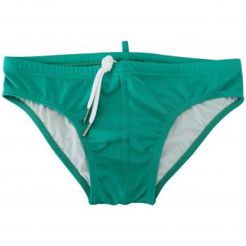 Dsquared² Green White Logo Print Men Swim Brief Swimwear - IT48 | M