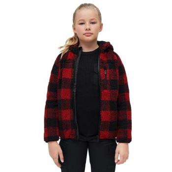 Brandit Kids Hooded Fleece Jacket Red/Black