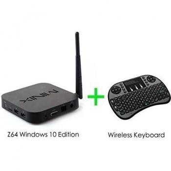MINIX NEO Z64 Windows 10 Fanless Mini PC Smart TV Box PU 64 Bit 2GB Ram 32GB eMMc Rom Bluetooth 4.0 Full HD 1080P Streaming Media Player + Free I8 2.4GHz Wireless Touchpad Keyboard