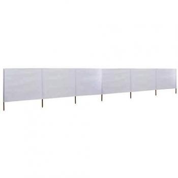 vidaXL Paravientos Playa 6 Paneles Tela 800x80 Blanco Carpa Tienda Campamento