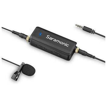 Saramonic Mono/Stereo Micrófono de Solapa de 2 Canales entrevista Multifuncional Micrófono de Solapa omnidireccional de Condensador para iPhone, iPad, Android, DSLR, cámara Canon Sony, GoPro 3 4