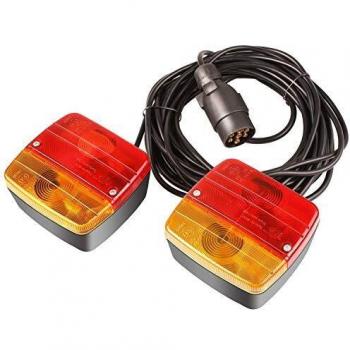 MVPOWER Luces Traseras para Remolque Iluminación del Remolque con Cableado Magnético Cable de 7m 21W 12V