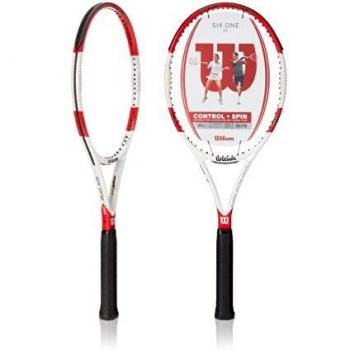 Wilson Raqueta de Tenis, Six.One 95, Unisex, Jugadores Expertos, Rojo/Gris, Tamaño de empuñadura L3