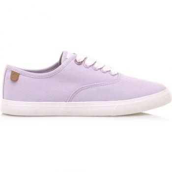 Zapatillas de lona Mustang para mujer con suela fina en blanco y diseño elegante