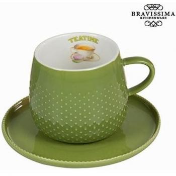 Tazza con piatto verde - Kitchen's Deco Collezione by Bravissima Kitchen