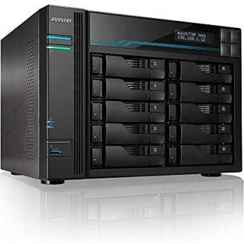 Asustor Lockerstor 10 Pro AS7110T 10 Bay NAS - Caja de Almacenamiento en Red Quad Core 3,4 GHz, CPU de 8 GB de RAM DDR4, Memoria SSD M.2 NVMe