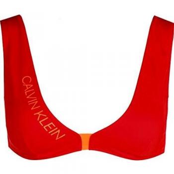 Calvin Klein High Apex Triangle-rp Parte de Arriba de Bikini, Rojo