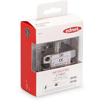 Divisor de Señal Coaxial Metálico Digitus Ednet 84675 - Splitter/Combinador para Dos Dispositivos SAT