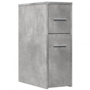 Armario de baño estrecho con ruedas madera gris hormigón