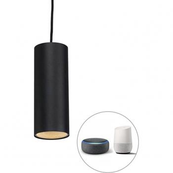Lámpara colgante negra con bombilla inteligente WiFi GU10 - Tubo