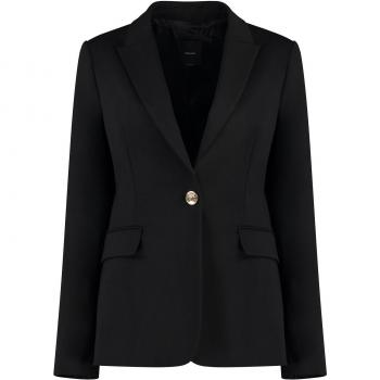 Pinko Women's Signum Single-Breasted Viscose Blazer in Black | Size 42 | 100254A15O Color Z99