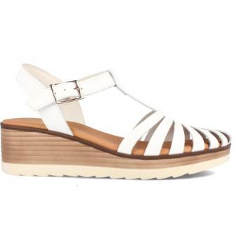 Sandalias para mujer Marila estilo cangrejera en piel Felicia blanco