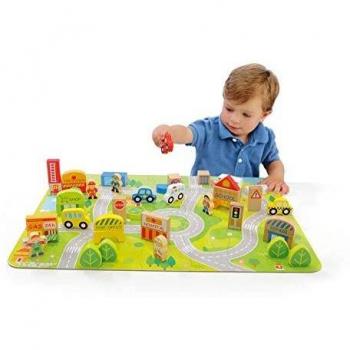 M MOLTO Juego de Bloques de Madera Puzzle City Blocks