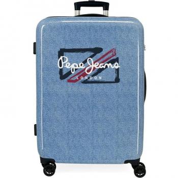 Maleta mediana Pepe Jeans Digital Dash de 68cm en color denim con capacidad de 70 litros