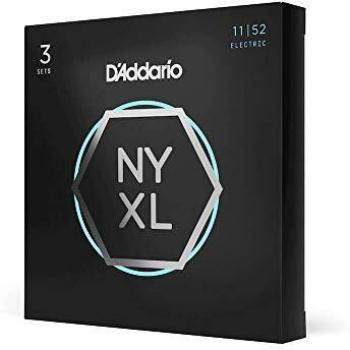 D'Addario NYXL1152 Nickel Wound Electric Guitar Strings, Medium Top/Heavy Bottom, 11-52, 3 Sets