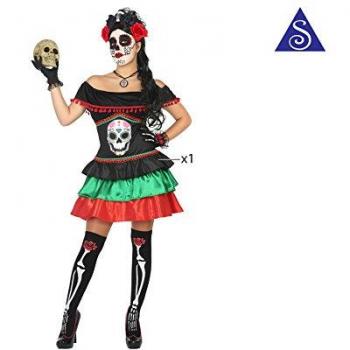 Disfraz de Catrina Mexicana para Mujer Adulto (Talla M-L) - Esqueleto Colorido