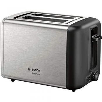 Bosch TAT3P420 DesignLine Toaster - 2-Slice, 970W, Stainless Steel, Black
