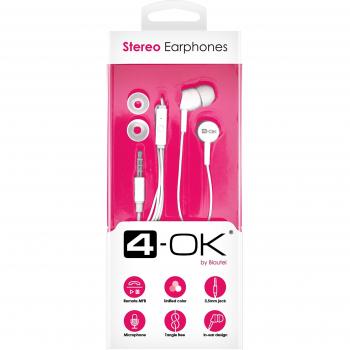 4-OK Ear Colors - Auricular manos libres, color blanco