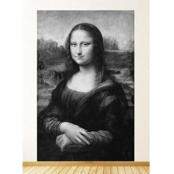 Bilderdepot24 selbstklebende Fototapete Leonardo da Vinci-Alte Meister Mona Lisa-Schwarz Weiss 200x310 cm-direkt Vom Hersteller Papel Pintado con fotografía, Vinilo, Negro Blanco, 200 x 310 cm