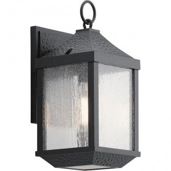 Farol de pared de jardín Springfield negro envejecido 1 luz IP44 E27 13.5
