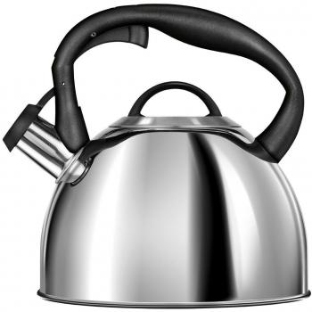 Smile MCN13/P Tetera con Silbato, Hervidor de Agua Retro, Inducción, Vitrocerámica, Todo Tipo de Cocinas, 3 L, Acero Inoxidable, Mango Tact