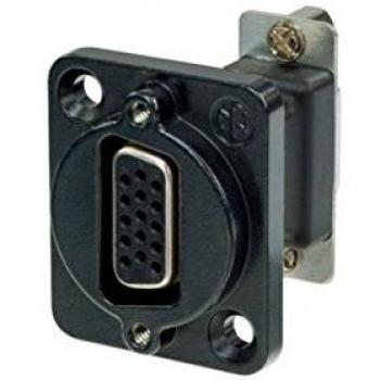 Neutrik 15-Pin Female D-SUB Feedthrough Adapter, Black