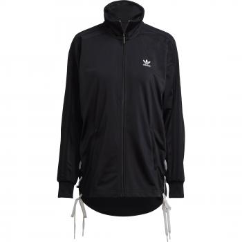 Adidas Women's Laced Tracktop Sweatshirt - Black, Relaxed Fit