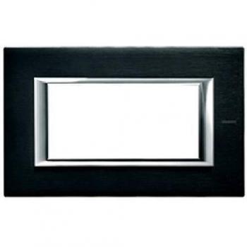 Placa Rectangular BTicino Axolute 4 Módulos Antracita Cepillada HA4804XS
