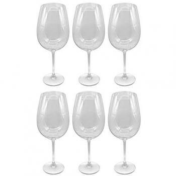 Set de 6 Copas de Vino XXL 73 cl - Cristal con Borde Fino y Tallo Largo, Apta para Lavavajillas, Ideal para Degustaciones en Casa y Eventos