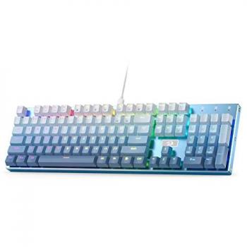Redragon K556 SE RGB LED Backlit Wired Mechanical Gaming Keyboard with Aluminum Base, 104 Keys, Hot-Swap Linear Quiet Red Switch
