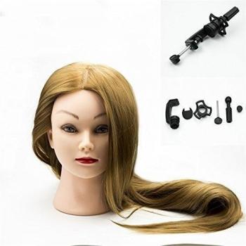 margueras para peinar profesional Claudia – 65 cm Cabello + soporte/cabeza de aprendizaje Mujer Peinado 65 cm 30% vrais Cabello humanos modelo peluca larga naturele