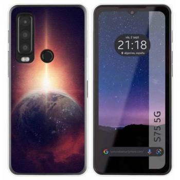 Funda de Silicona para CAT S75 5G con Diseño de Tierra y Dibujos