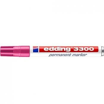 edding 3300 marcador permanente - rosa - 1 rotulador - punta biselada 1-5 mm - indeleble de secado rápido - resistente al agua y a los borrones - cartón, plástico, madera, metal, tela - universal