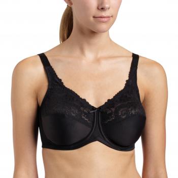 Bali Tailored Minimizer Underwire Lace Trim Bra Black 40DD