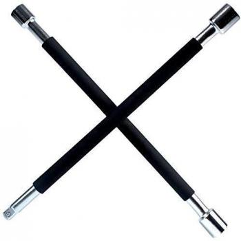 Llave de cruz profesional para ruedas con gummierung (375 x 375 x 40 mm)