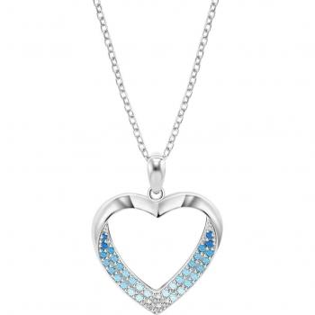Collar Lotus Silver LP3718-1/1 Colors de plata con motivo de corazón y circonitas