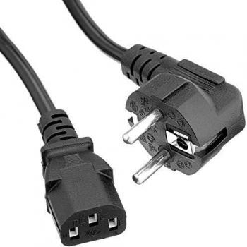 OKTECH Cable ALIMENTACION IEC PC A SCHUKO CEE7 Macho/Macho 1.8M Negro