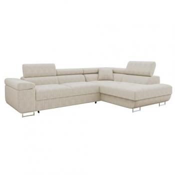 Sofá rinconero Comfivo S100 con función de descanso y caja de ropa de cama, 274x203x70cm