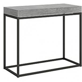 Consola Extensible Nórdica 90x40/300 cm Cemento con Estructura Antracita