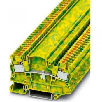 Phoenix Contact Ground Terminal Block 4-Pole Push-In Green/Yellow - Pack of 50