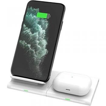 Hoidokly Cargador Inalámbrico Rápido Qi Fast Wireless Charger 7.5W Compatible con iPhone 11/11 Pro Max/X/XR/XS/8/8 Plus, 10W Carga para Galaxy Z Flip/S20/S20+/S10/S10+/S10e/S9/S8/S7/Note 10/10+/9/8