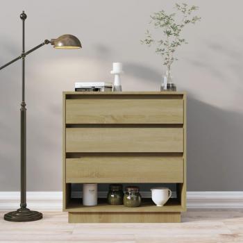 Aparador de madera contrachapada 70x41x75 cm color roble Sonoma, Mueble de Almacenaje de Salón, Armarios con Puertas, Cajón de Madera, Buffet para salón Moderno, Arm