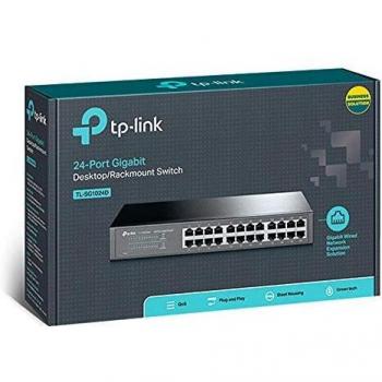 TP-Link 24-Port Gigabit Ethernet Switch, Rack-Mount/Desktop, Steel Case